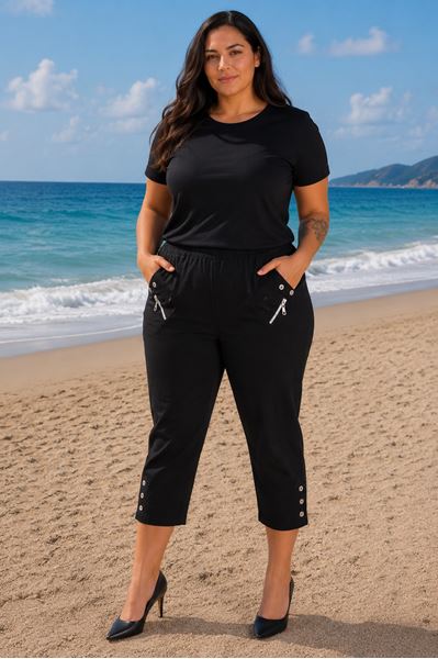 Immagine di PLUS SIZE HIGHLY STRETCH ELASTICATED THREE QUARTER